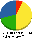 上田組鉄工 貸借対照表 2012年12月期