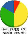 渡辺防水工事 貸借対照表 2011年6月期