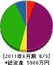 名倉ルーフ 貸借対照表 2011年6月期