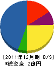 真鍋組 貸借対照表 2011年12月期