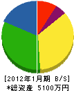 嶋村工業 貸借対照表 2012年1月期