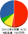 鮫島商会 貸借対照表 2012年9月期