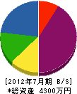 瀧澤設備工業 貸借対照表 2012年7月期