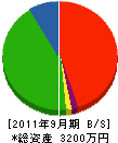 三栄電気商会 貸借対照表 2011年9月期