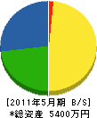 川田電気商会 貸借対照表 2011年5月期