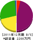 山田電機商会共和支店 貸借対照表 2011年12月期
