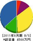 ライフテック・井上 貸借対照表 2011年8月期