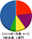 須賀建設 貸借対照表 2010年7月期