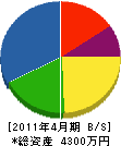 穴沢建設 貸借対照表 2011年4月期