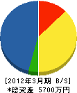 塚原造園土木 貸借対照表 2012年3月期