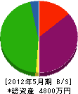 染谷組 貸借対照表 2012年5月期