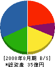 堀田建設 貸借対照表 2008年8月期