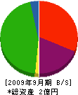 摂津建設 貸借対照表 2009年9月期