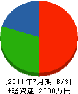 大垣塗装工業 貸借対照表 2011年7月期