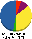 栄城舗道 貸借対照表 2009年6月期