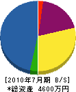 中沢電気 貸借対照表 2010年7月期