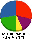 大川工業 貸借対照表 2010年7月期