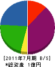 内田電気商会 貸借対照表 2011年7月期