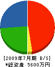神田組建設 貸借対照表 2009年7月期