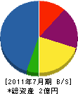 松本建設 貸借対照表 2011年7月期