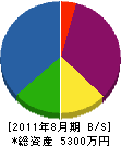 柿沼工業 貸借対照表 2011年8月期