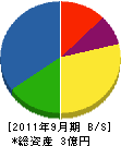 三倉工業 貸借対照表 2011年9月期