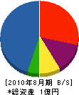 西川防水 貸借対照表 2010年8月期