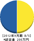 神戸市環境建設事業（同） 貸借対照表 2012年9月期