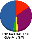 新日本三喜 貸借対照表 2011年9月期