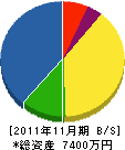 大垣塗工 貸借対照表 2011年11月期