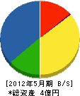 大田金物店 貸借対照表 2012年5月期