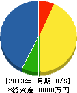 森田塗装店 貸借対照表 2013年3月期
