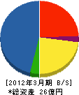 新田管工 貸借対照表 2012年3月期