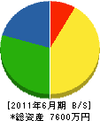 樫田建設 貸借対照表 2011年6月期