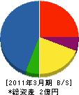 加辺土建 貸借対照表 2011年3月期