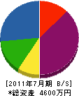 瀧澤設備工業 貸借対照表 2011年7月期