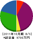 上村工業 貸借対照表 2011年10月期
