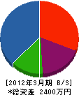笹山木工所 貸借対照表 2012年3月期