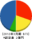 日本電機材料 貸借対照表 2012年3月期