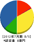 浜口土木 貸借対照表 2012年7月期