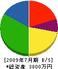 小島建設 貸借対照表 2009年7月期