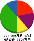 秋山石材 貸借対照表 2011年9月期