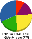 平田組 貸借対照表 2012年1月期