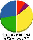 東九工業 貸借対照表 2010年7月期
