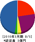 田奈建設 貸借対照表 2010年3月期