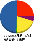 仙台ガス設備工事 貸借対照表 2012年3月期