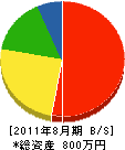 下川畳材 貸借対照表 2011年8月期