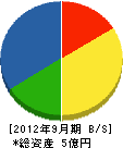 熊本総合設備 貸借対照表 2012年9月期