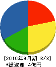 塚原産業 貸借対照表 2010年9月期