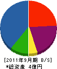 津谷組 貸借対照表 2011年9月期